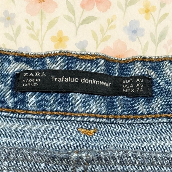 ZARA Trafaluc Fringe Denim Skirt XS | Y2K Festival Patchwork - Picture 5 of 5